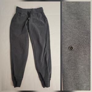 Lululemon Slim Joggers Pants Womens Sz 4 High Rise Gray Pockets Drawstring
